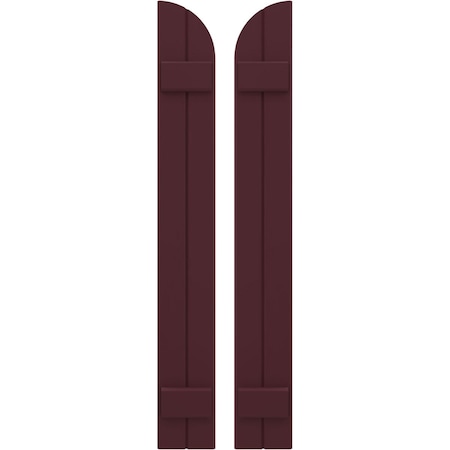 Ekena Millwork Americraft 2-Board (2 Batten) Wood Joined Board-n-Batten Shutters w/ Arch Top, ARW101BQ207X36WRH, PR ARW101BQ207X36WRH